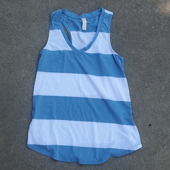 Altar'd State wide striped v neck tank blue white small - Picture 1 of 4